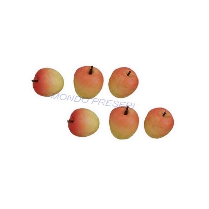 Set of 6 yellow-red apples