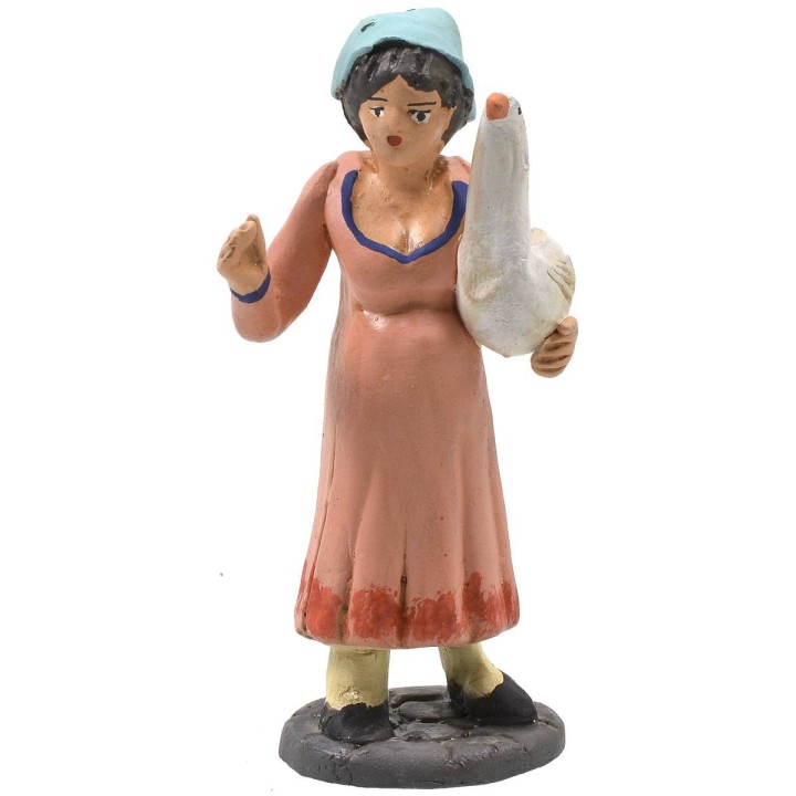 Campesina con ganso 10 cm