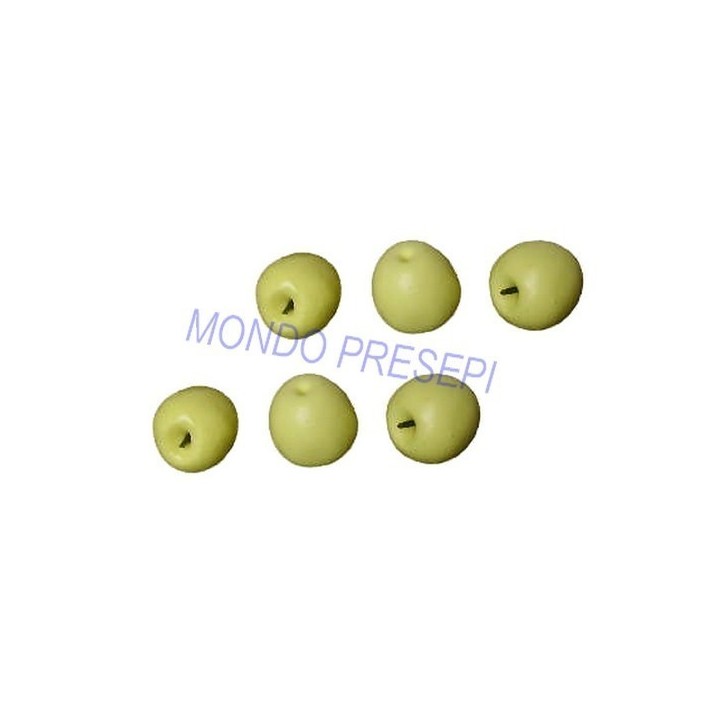 Set of 6 yellow apples