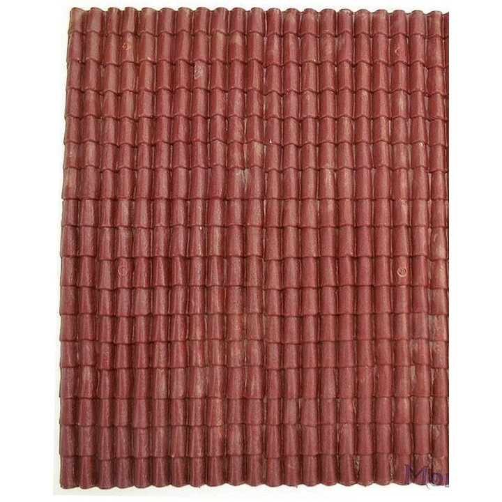 Roof panel in red rigid pvc 17x25 cm