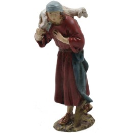 Buen pastor oriental en resina pintada 12 cm serie económica
