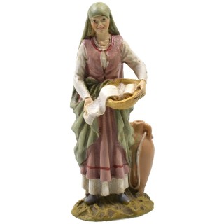 Donna orientale con panni in resina dipinta 10 cm serie