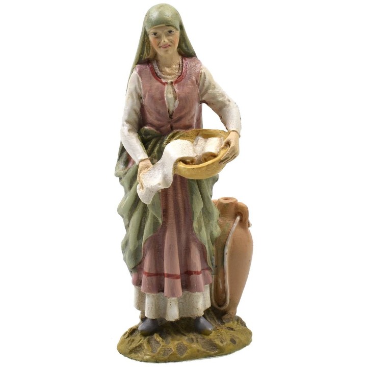 Mujer oriental con ropa de resina pintada 10 cm serie económica