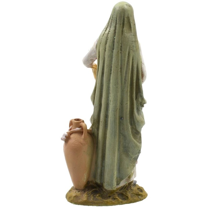 Oriental woman with cloths in painted resin 10 cm economic