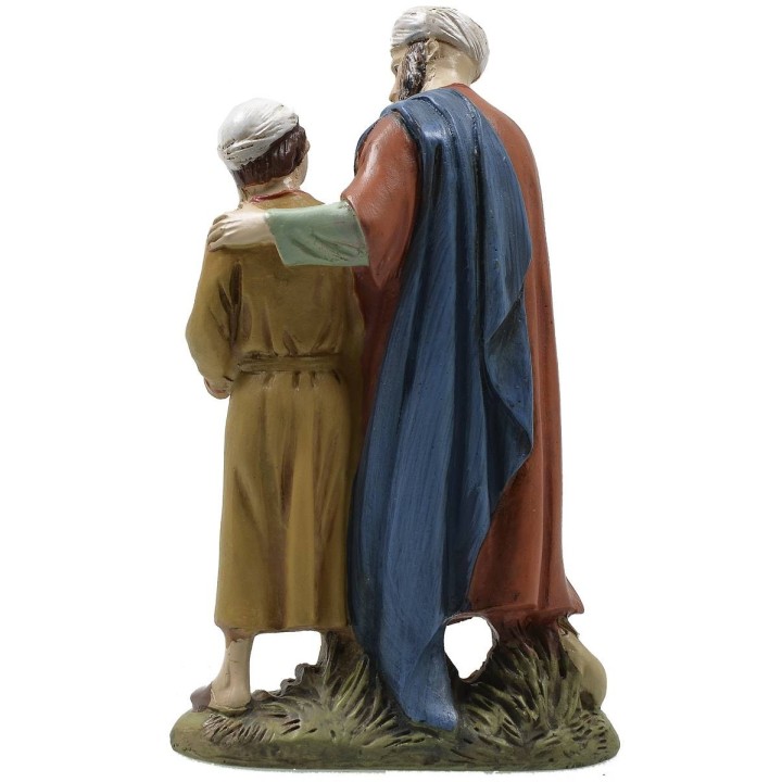 Pastor oriental con niño en resina pintada 12 cm serie