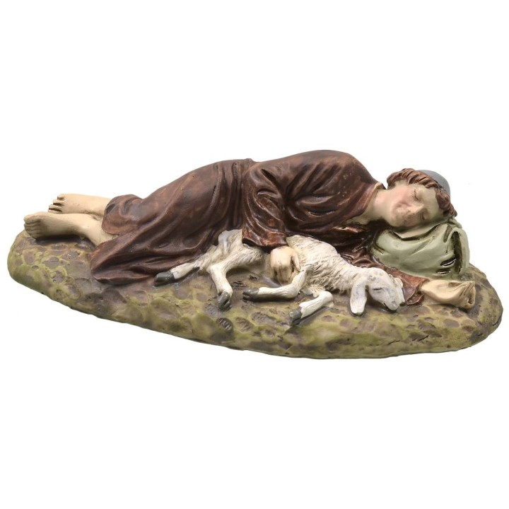 Sleeper with lamb in painted resin 12 cm Landi economic series