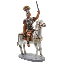 Centurión con espada a caballo en resina pintada 12 cm serie