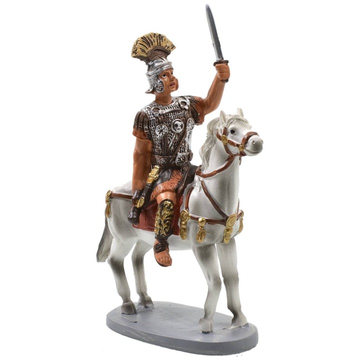 Centurión con espada a caballo en resina pintada 12 cm serie