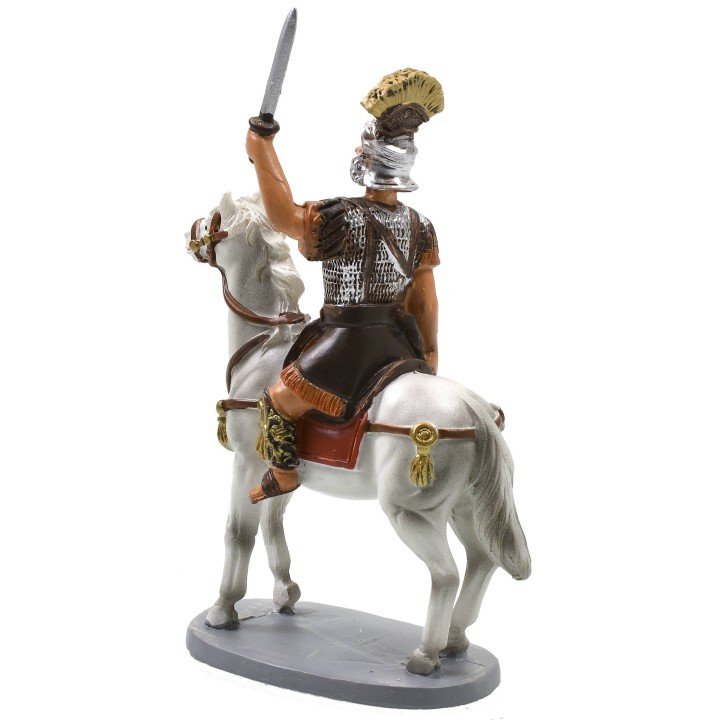 Centurión con espada a caballo en resina pintada 12 cm serie