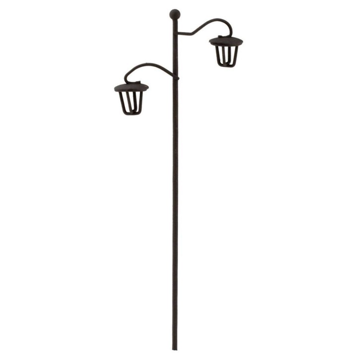 Double lamppost black from road cm 17.5 h