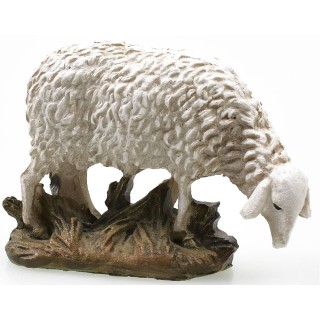 Oveja con la cabeza baja de resina pintada para estatuas de 10