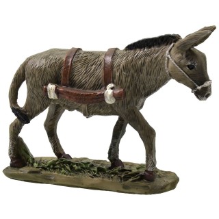 Asino con base in resina dipinta per statue 10 cm serie