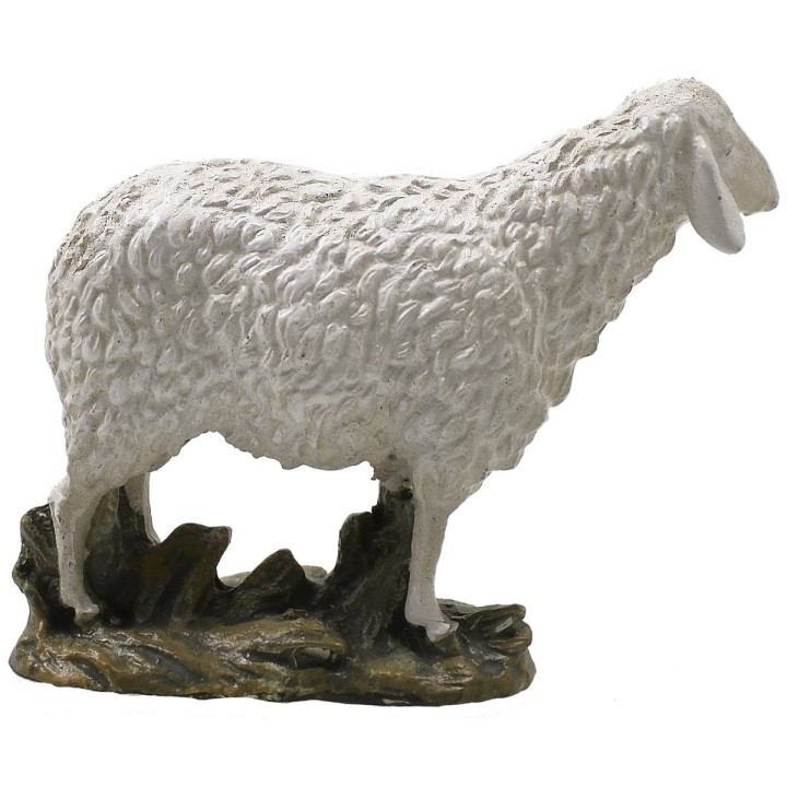 Pecora testa alta in resina dipinta per statue 10 cm serie
