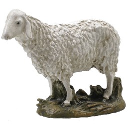 Pecora testa alta in resina dipinta per statue 10 cm serie
