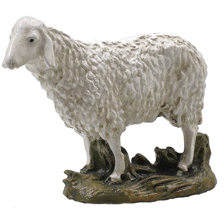 Pecora testa alta in resina dipinta per statue 10 cm serie