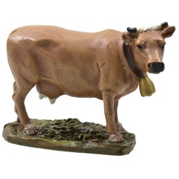 Bue con cencerro en resina pintada para estatuas de 12 cm serie