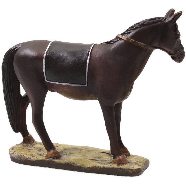 Horse saddled in painted resin for statues 12 cm Landi economic