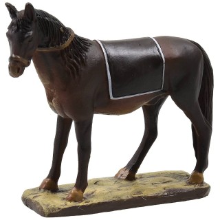 Cavallo sellato in resina dipinta per statue 12 cm serie