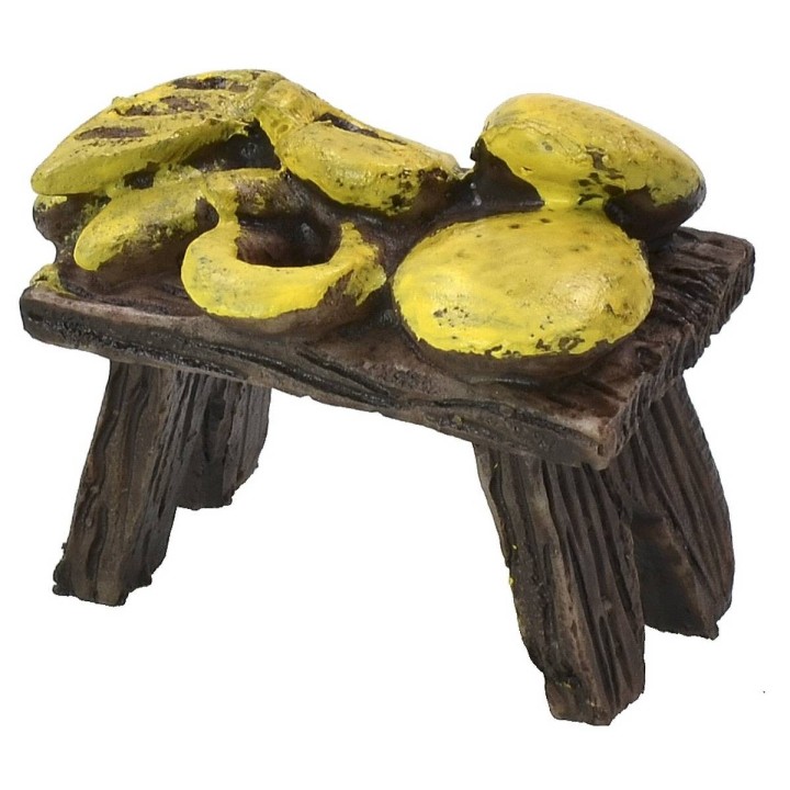 Mesa con pan de resina efecto madera cm 5x2,8x4,9 h