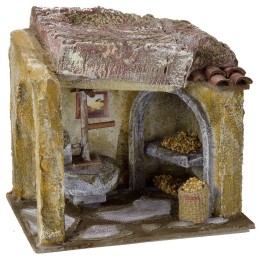 Ambientación de un molino para belén de 19,5x14x18 cm de altura