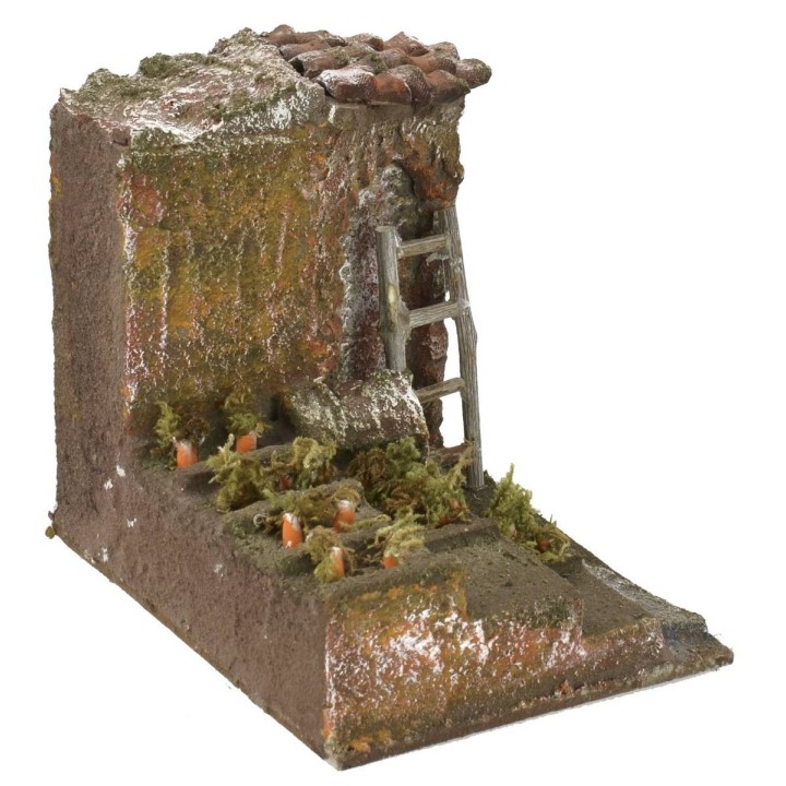 Ambientazione orto con terrazzamento per presepe cm 9x11,5x10 h