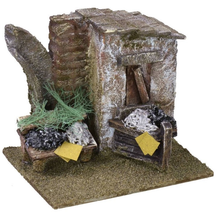 Pescadería con naufragio de 11,5x9x9,5 cm de alto para estatuas