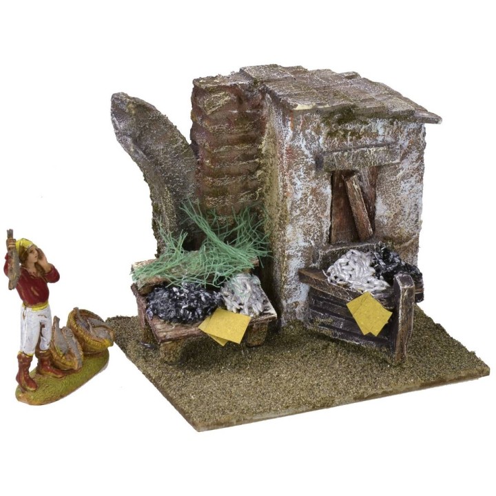 Pescheria con relitto cm 11,5x9x9,5 h per statue da 6 cm