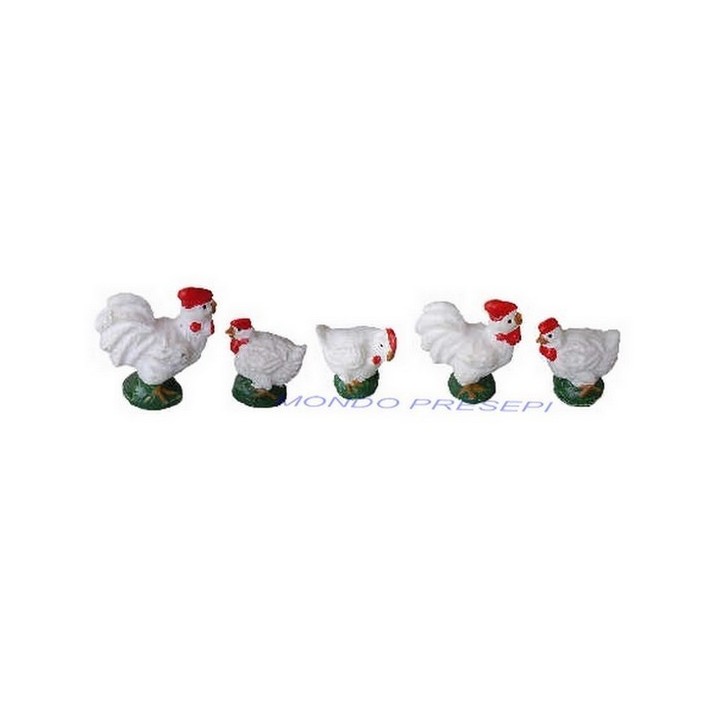 Set of 6 resin hens 2-3 cm - 73431