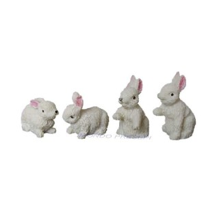 Set 4 conigli in resina cm 2 - 69452
