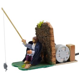Pescador sentado en movimiento serie 8 cm