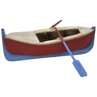 Barca in legno dipinta con remi cm 24x9,5x6 h