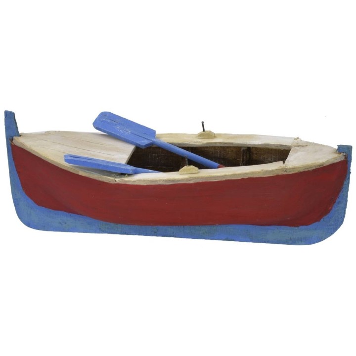 Barca in legno dipinta con remi cm 24x9,5x6 h