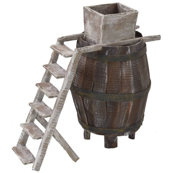 Botte con scala e macina per uva cm 10,5Øx22 h