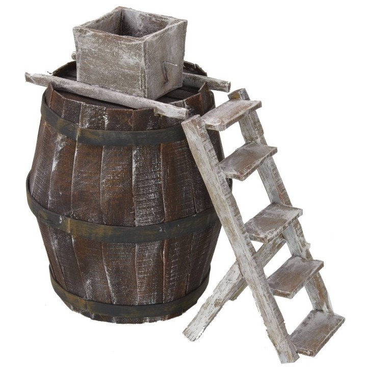 Botte con scala e macina per uva cm 10,5Øx22 h