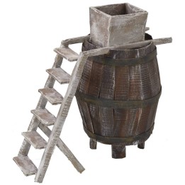Botte con scala e macina per uva cm 11,5Øx18 h