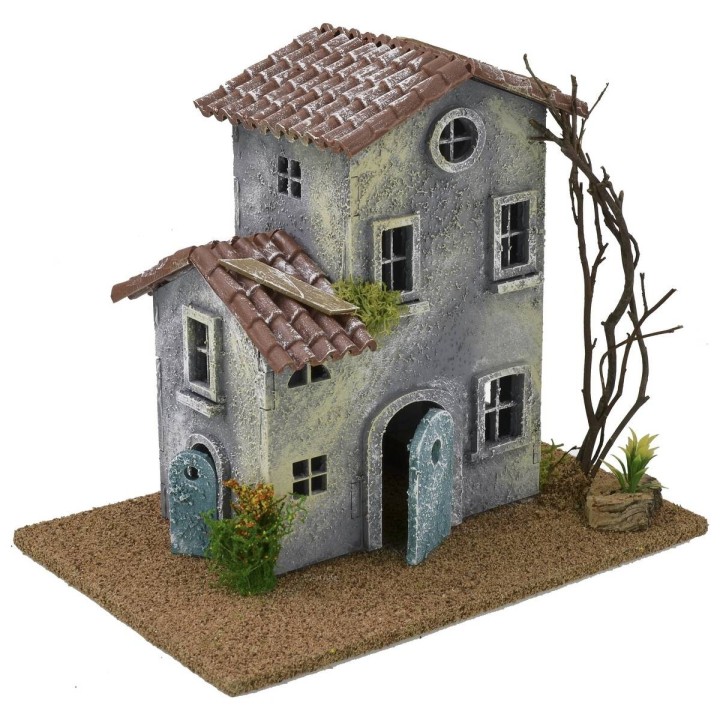 Casa con fiori cm 24x16x20,5 h per statue da 6 cm