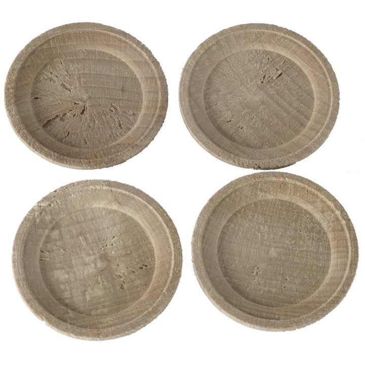 Juego de 4 platos de madera ø 4,4 cm