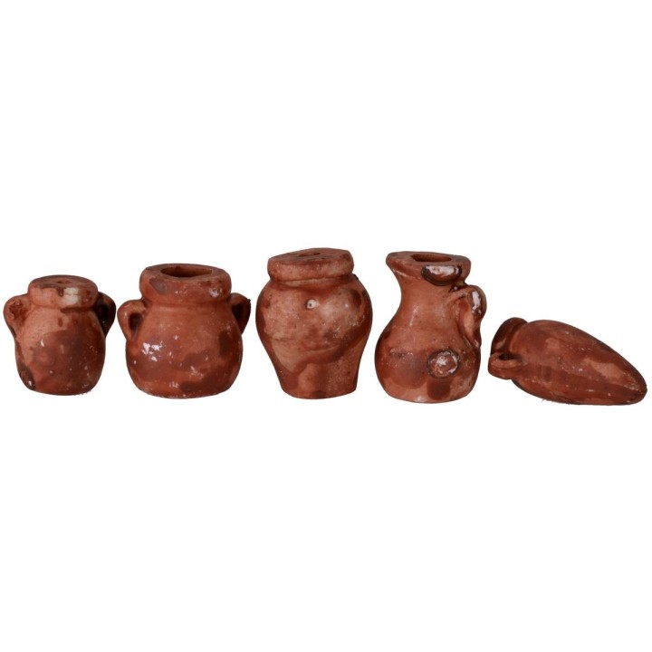 Set de accesorios para belén 5 ánforas de terracota cm 2-2,5 h.