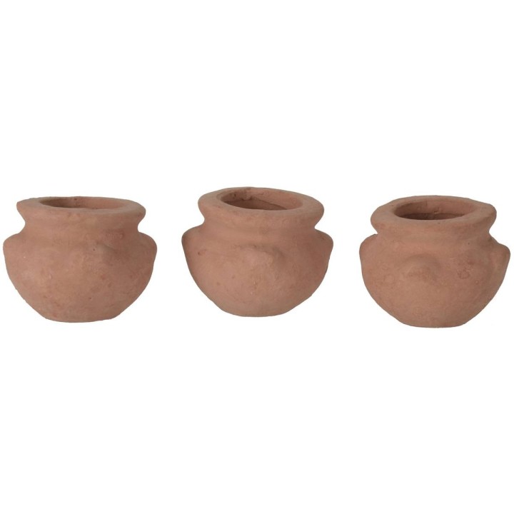 Conjunto de 3 jarrones de terracota cm 3 h.