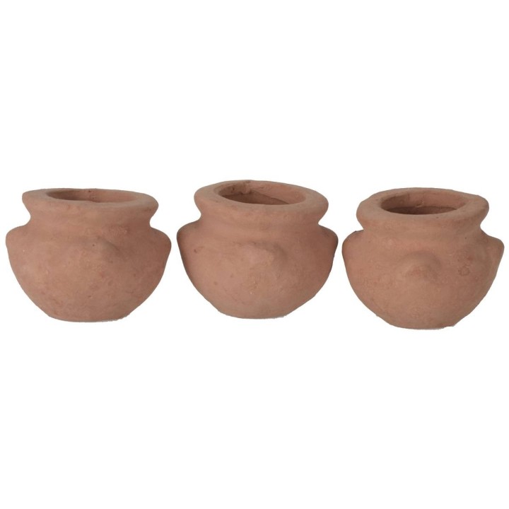 Conjunto de 3 jarrones de terracota cm 3 h.
