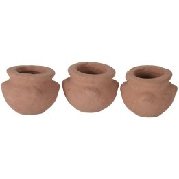 Set 3 vasi in terracotta cm 3 h.