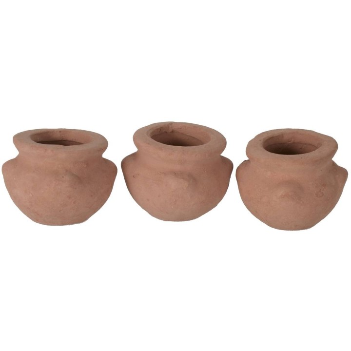 Set 3 vasi in terracotta cm 3 h.