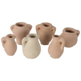 Set of 6 terracotta amphorae cm 1.9-2.6 h.
