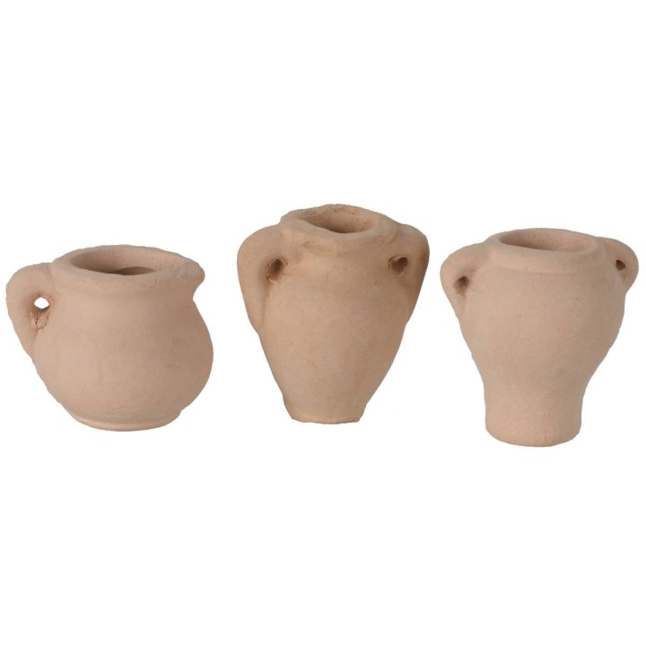 Set of 6 terracotta amphorae cm 1.9-2.6 h.