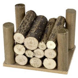 Stacked wood 6.2x5x4.3 cm h.