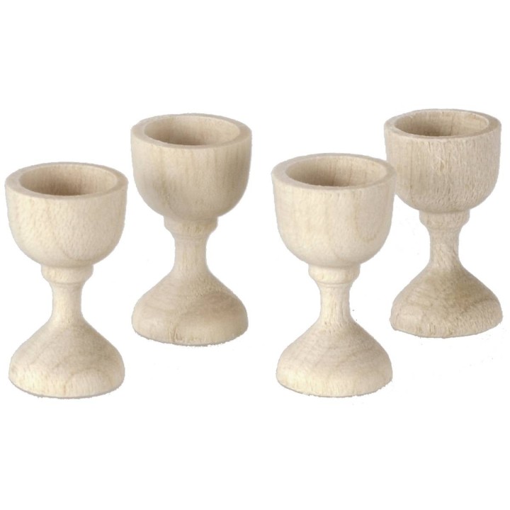 Juego de 4 copas de madera ø 1x1,8 cm