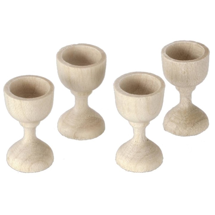 Juego de 4 copas de madera ø 1x1,8 cm