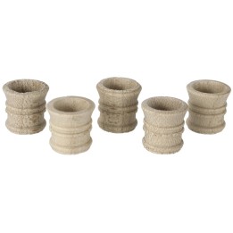 Set of 4 glasses in worked wood ø 1x1.1 cm