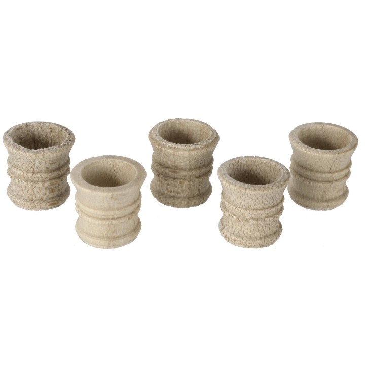 Juego de 4 vasos de madera trabajada ø 1x1,1 cm