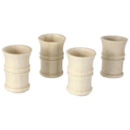 Set 4 bicchieri lavorati in legno ø 1x1,5 cm